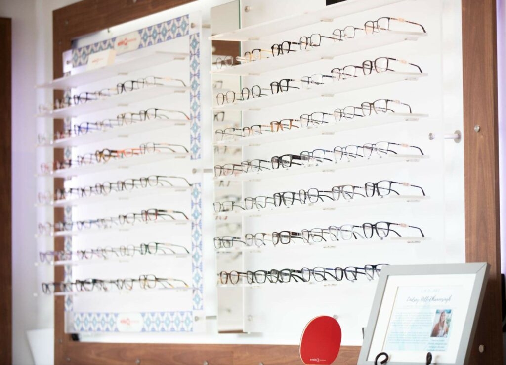 A eyewear frame selection on the call at Eye Q Optometry.